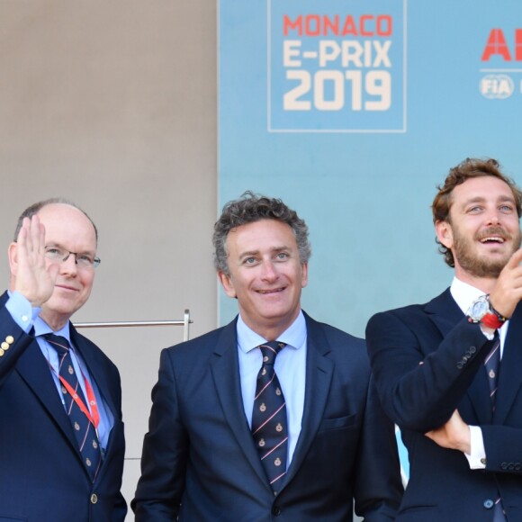 Le prince Albert II de Monaco, Alejandro Agag, PDG et fondateur du championnat de Formule E, Pierre Casiraghi et son frère Andrea Casiraghi- 3ème Monaco E-Prix, Monaco, le 11 mai 2019. © Bruno Bebert / Bestimage