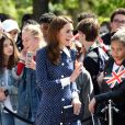 Catherine (Kate) Middleton, duchesse de Cambridge, se rend au Bletchley Park pour assister à l'inauguration d'une exposition dans un bâtiment récemment rénové du Teleprinter Building, à l'occasion de son 75e anniversaire du débarquement. Bletchley, 14 mai 2019.