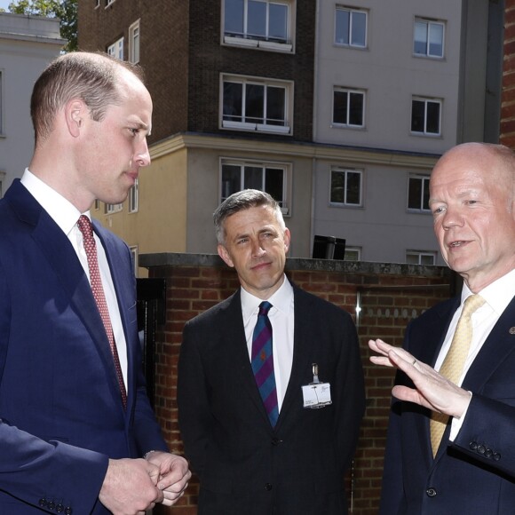 Le prince William, duc de Cambridge, lors d'une réunion conjointe des forces spéciales de United for Wildlife pour le secteur financier et des transports visant à lutter contre le commerce illégal d'espèces sauvages, à la Royal Geographical Society de Londres, le 14 mai 2019.