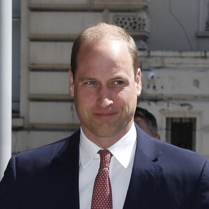 Le prince William, duc de Cambridge, lors d'une réunion conjointe des forces spéciales de United for Wildlife pour le secteur financier et des transports visant à lutter contre le commerce illégal d'espèces sauvages, à la Royal Geographical Society de Londres, le 14 mai 2019.