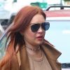 Lindsay Lohan de retour à son hôtel après une visite à Access Live à New York le 10 janvier 2019. Elle a nié tout drame entre elle et K.Kardashian
