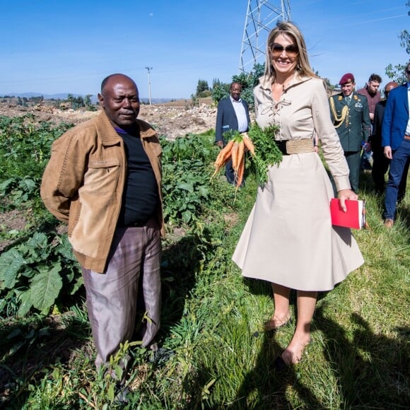 La reine Maxima des Pays-Bas a rencontré le 14 mai 2019 des agriculteurs dans la région de Debre Berhan lors de sa visite officielle de deux jours en Éthiopie.