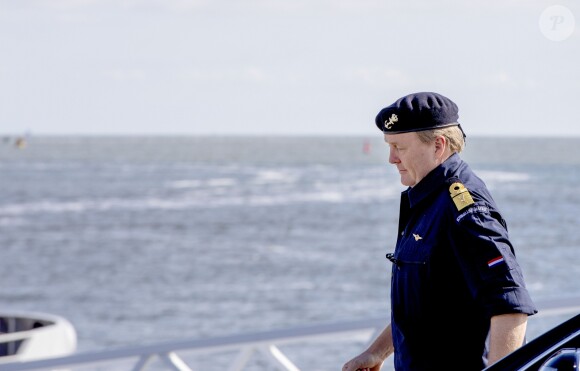 Le roi Willem-Alexander des Pays-Bas lors d'une visite de travail au groupe de plongée de défense et au service des mines de la Marine royale néerlandaise à Den Helder, le 14 mai 2019.
