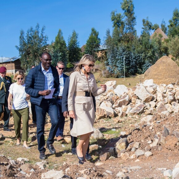 La reine Maxima des Pays-Bas en mission en Ethiopie pour la finance inclusive pour le développement, rencontrant le 14 mai 2019 des agriculteurs dans la région de Debre Berhan.