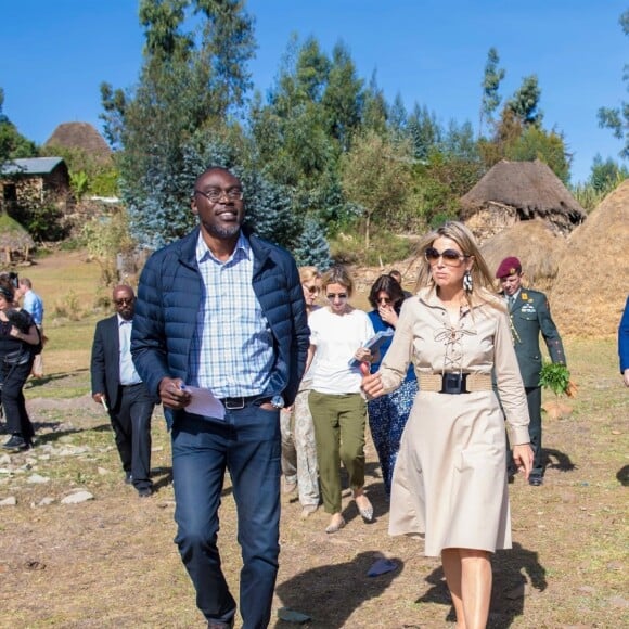 La reine Maxima des Pays-Bas en mission en Ethiopie pour la finance inclusive pour le développement, rencontrant le 14 mai 2019 des agriculteurs dans la région de Debre Berhan.