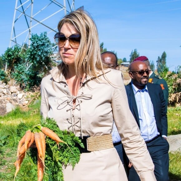 La reine Maxima des Pays-Bas en mission en Ethiopie pour la finance inclusive pour le développement, rencontrant le 14 mai 2019 des agriculteurs dans la région de Debre Berhan.