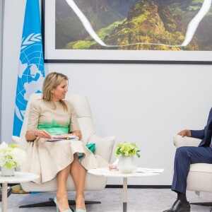 La reine Maxima des Pays-Bas s'est entretenue avec le Premier ministre d'Éthiopie Abiy Ahmed à Addis-Abeba en Éthiopie, le 15 mai 2019