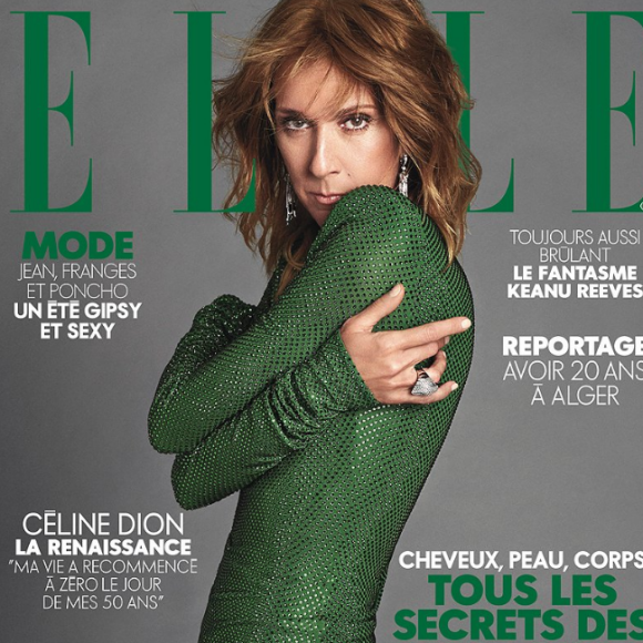 Céline Dion en couverture de ELLE, dans les kiosques le 17 mai 2019.