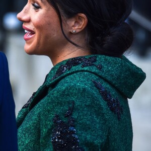 Meghan Markle, duchesse de Sussex, enceinte, à la sortie de Canada House après une cérémonie pour la Journée du Commonwealth à Londres le 11 mars 2019.