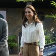 Kate Middleton, duchesse de Cambridge, a accueilli des écoliers dans son jardin baptisé "Back to Nature" au "Chelsea Flower Show 2019" à Londres, le 20 mai 2019, premier jour de l'exposition florale.