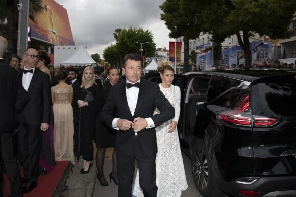 Exclusif - Christian Estrosi et sa femme Laura Tenoudji - Arrivée des people à la montée des marches du film "A Hidden Life" lors du 72ème Festival International du Film de Cannes, le 19 mai 2019.