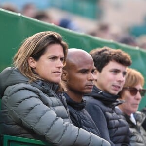 Amélie Mauresmo - Lucas Pouille vs Stanislas Wawrinka - Tennis Rolex Monte Carlo Masters 2019 le 14 avril 2019. © Lionel Urman/Bestimage