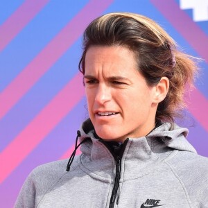 Amelie Mauresmo lors du marathon de Londres le 28 april 2019.