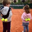 Amélie Mauresmo a publié une photo de ses enfants Aaron et Ayla à Roland-Garros. Instagram, le 22 mai 2019.