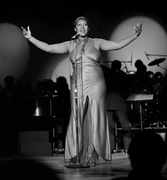 Aretha Franklin en concert au Aladdin à Las Vegas, Nevada, Etats-Unis, le 5 juin 1979.