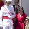 Le roi Felipe VI et la reine Letizia d'Espagne lors du défilé militaire de la Journée des forces armées à Séville, en Espagne, le samedi 1er juin 2019.