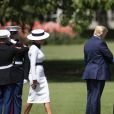 Donald Trump et sa femme Melania, le prince Charles et Camilla Parker Bowles, duchesse de Cornouailles - Le président des Etats-Unis et sa femme accueillis au palais de Buckingham à Londres. Le 3 juin 2019