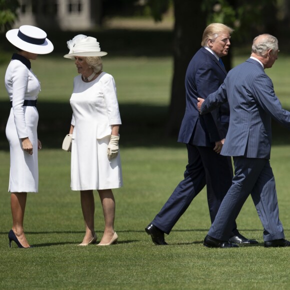 Donald Trump et sa femme Melania, le prince Charles et Camilla Parker Bowles, duchesse de Cornouailles - Le président des Etats-Unis et sa femme accueillis au palais de Buckingham à Londres. Le 3 juin 2019