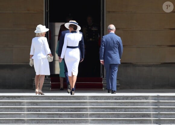 Camilla Parker Bowles, duchesse de Cornouailles, Melania Trump et le prince Charles - Le président des Etats-Unis et sa femme accueillis au palais de Buckingham à Londres. Le 3 juin 2019