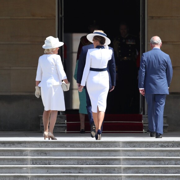 Camilla Parker Bowles, duchesse de Cornouailles, Melania Trump et le prince Charles - Le président des Etats-Unis et sa femme accueillis au palais de Buckingham à Londres. Le 3 juin 2019
