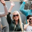 Lindsey Vonn et son compagnon P.K. Suubban dans les tribunes des Internationaux de France de Tennis de Roland Garros 2019 à Paris, France, le 29 mai 2019. © Jacovides-Moreau/Bestimage