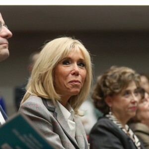 La première dame Brigitte Macron et le ministre de l'Education, Jean-Michel Blanquer assistent à la 6 ème cérémonie de remise des prix Non au Harcèlement au ministère de l'Education, Paris, France, le 3 juin 2019. © Stéphane Lemouton / Bestimage