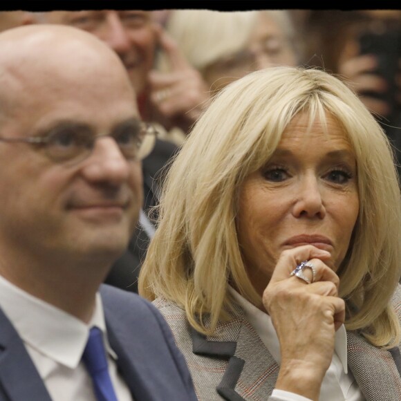 La Première Dame Brigitte Macron, Jean-Michel Blanquer (Ministre de l'Education) - 6ème cérémonie de remise des prix "Non au Harcèlement" au Ministère de l'Education à Paris, France, le 3 juin 2019. © Alain Guizard/Bestimage