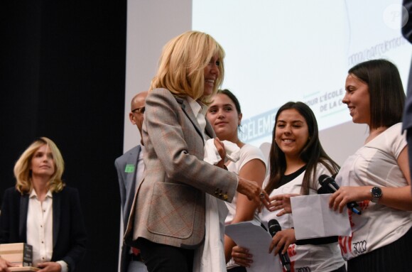 La première dame Brigitte Macron - 6 ème cérémonie de remise des prix Non au Harcèlement au ministère de l'Education, Paris, France, le 3 juin 2019. © Federico Pestellini / Panoramic / Bestimage