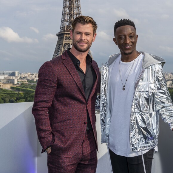 Chris Hemsworth et Ahmed Sylla au photocall du film "Men In Black International" à la Cité de l'architecture et du patrimoine à Paris le 4 juin 2019. © Olivier Borde/Bestimage