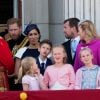 Le prince Harry, duc de Sussex, et Meghan Markle, duchesse de Sussex au balcon du palais de Buckingham à Londres le 8 juin 2019 lors de la parade Trooping the Colour.