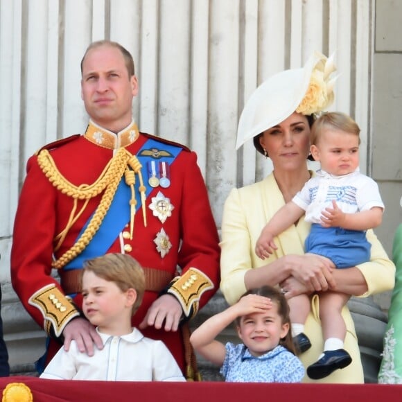 Le prince Louis de Cambridge, troisième enfant du prince William et de Kate Middleton, duchesse de Cambridge, assistait pour la première fois le 8 juin 2019 à la parade Trooping the Colour, depuis le balcon du palais de Buckingham à Londres.