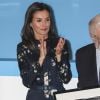 La reine Letizia d'Espagne (en robe Massimo Dutti) lors de la cérémonie de remise des Prix du comité espagnol de l'UNICEF 2019 le 11 juin 2019 au siège du Conseil supérieur de la recherche scientifique à Madrid.