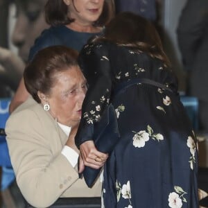 La reine Letizia d'Espagne (en robe Massimo Dutti) lors de la cérémonie de remise des Prix du comité espagnol de l'UNICEF 2019 le 11 juin 2019 au siège du Conseil supérieur de la recherche scientifique à Madrid.