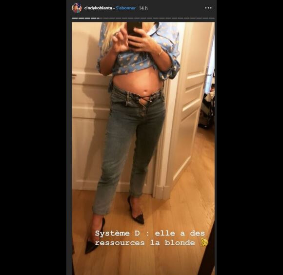Cindy, candidate de Koh Lanta, dévoile son baby bump sur son compte Instagram le 14 juin 2019.