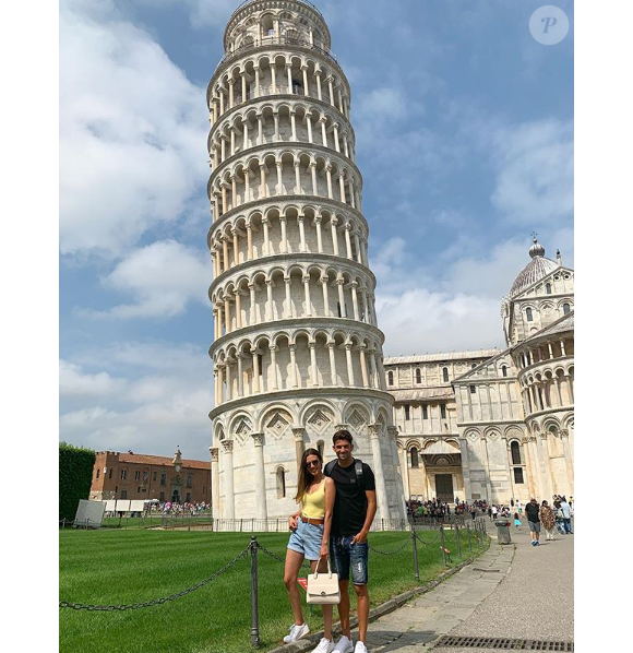 Enzo Zidane et sa chérie Karen Gonçalves en escapade à Pise. Instagram, juin 2019