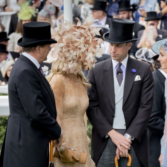 Kate Middleton, duchesse de Cambridge (robe Elie Saab), le prince William, duc de Cambridge, le roi Willem-Alexander des Pays-Bas, la reine Maxima des Pays-Bas au Royal Ascot le 18 juin 2019.