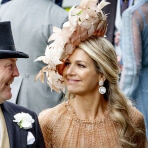 Le roi Willem-Alexander des Pays-Bas et la reine Maxima des Pays-Bas au Royal Ascot le 18 juin 2019.