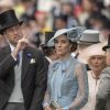 La reine Maxima des Pays-Bas, le prince William, duc de Cambridge, Kate Middleton, duchesse de Cambridge, au Royal Ascot le 18 juin 2019.