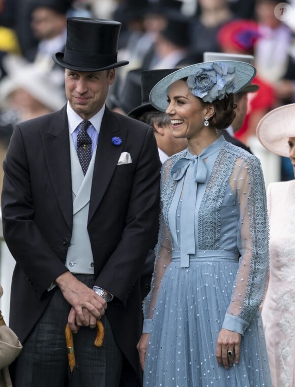 Catherine (Kate) Middleton, duchesse de Cambridge et le prince William, duc de Cambridge - La famille royale britannique et les souverains néerlandais lors de la première journée des courses d'Ascot 2019, à Ascot, Royaume Uni, le 18 juin 2019.  Royal family attend the Royal Ascot Horse Races 2019, in Ascot, UK, on June 18, 2019.18/06/2019 - Ascot