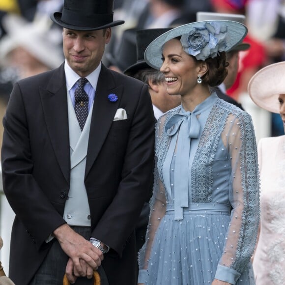 Catherine (Kate) Middleton, duchesse de Cambridge et le prince William, duc de Cambridge - La famille royale britannique et les souverains néerlandais lors de la première journée des courses d'Ascot 2019, à Ascot, Royaume Uni, le 18 juin 2019.  Royal family attend the Royal Ascot Horse Races 2019, in Ascot, UK, on June 18, 2019.18/06/2019 - Ascot