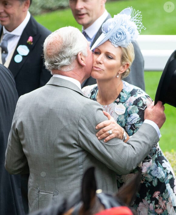 Zara Phillips (Zara Tindall) et le prince Charles au Royal Ascot le 18 juin 2019.