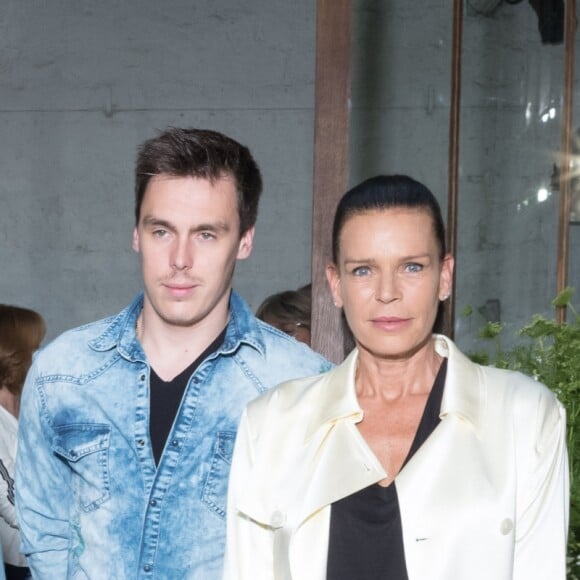 Camille Gottlieb, Louis Ducruet et la princesse Stéphanie de Monaco posant lors du défilé de la première collection de la marque de vêtements de Pauline Ducruet, Alter Designs, printemps-été 2020, à La Cartonnerie à Paris le 18 juin 2019. © Cyril Moreau/Bestimage