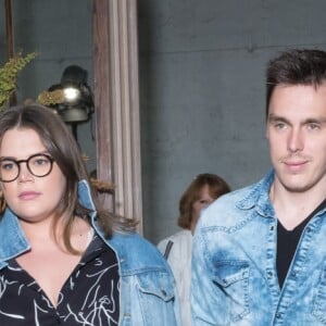 Camille Gottlieb, Louis Ducruet et la princesse Stéphanie de Monaco posant lors du défilé de la première collection de la marque de vêtements de Pauline Ducruet, Alter Designs, printemps-été 2020, à La Cartonnerie à Paris le 18 juin 2019. © Cyril Moreau/Bestimage