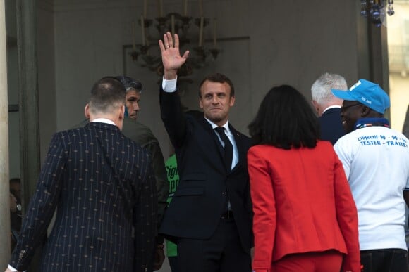 Emmanuel Macron, président de la République, lance la Fête de la Musique au Palais de l'Elysée. Paris, le 21 juin 2019. © Xavier Popy / Pool / Bestimage