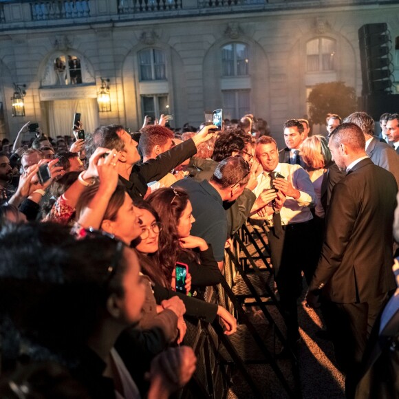 Emmanuel Macron, président de la République et sa femme Brigitte Macron lancent la Fête de la Musique au Palais de l'Elysée. Paris, le 21 juin 2019. © Xavier Popy / Pool / Bestimage