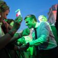 Emmanuel Macron, président de la République et sa femme Brigitte Macron lancent la Fête de la Musique au Palais de l'Elysée. Paris, le 21 juin 2019. © Xavier Popy / Pool / Bestimage