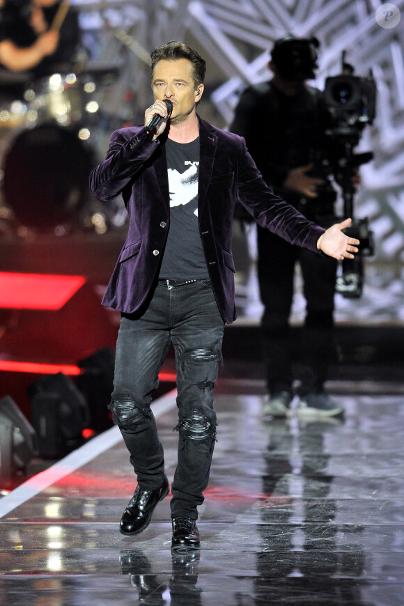 Exclusif - David Hallyday lors de l'enregistrement de l'émission "La Chanson de l'Année 2019" aux Arènes de Nîmes, le 16 mai 2019. L'émission sera diffusée sur TF1 le samedi 15 juin.  © Guillaume Gaffiot/Bestimage