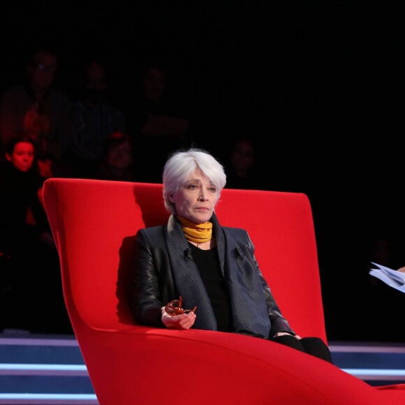 Exclusif - Enregistrement de l'émission "Le Divan" présentée par Marc-Olivier Fogiel avec Françoise Hardy en invitée, le 29 janvier 2016. Diffusion le 16 février 2016 sur France 3. © Dominique Jacovides / Bestimage