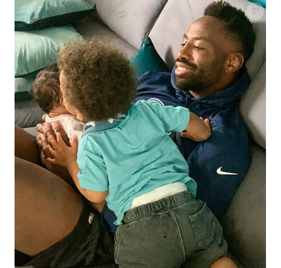 Fulgence Ouedraogo avec son fils et sa fille, Instagram, le 7 juin 2019