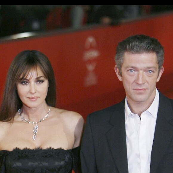 Monica Bellucci et Vincent Cassel lors du 3e festival international du film de Rome, en 2008.